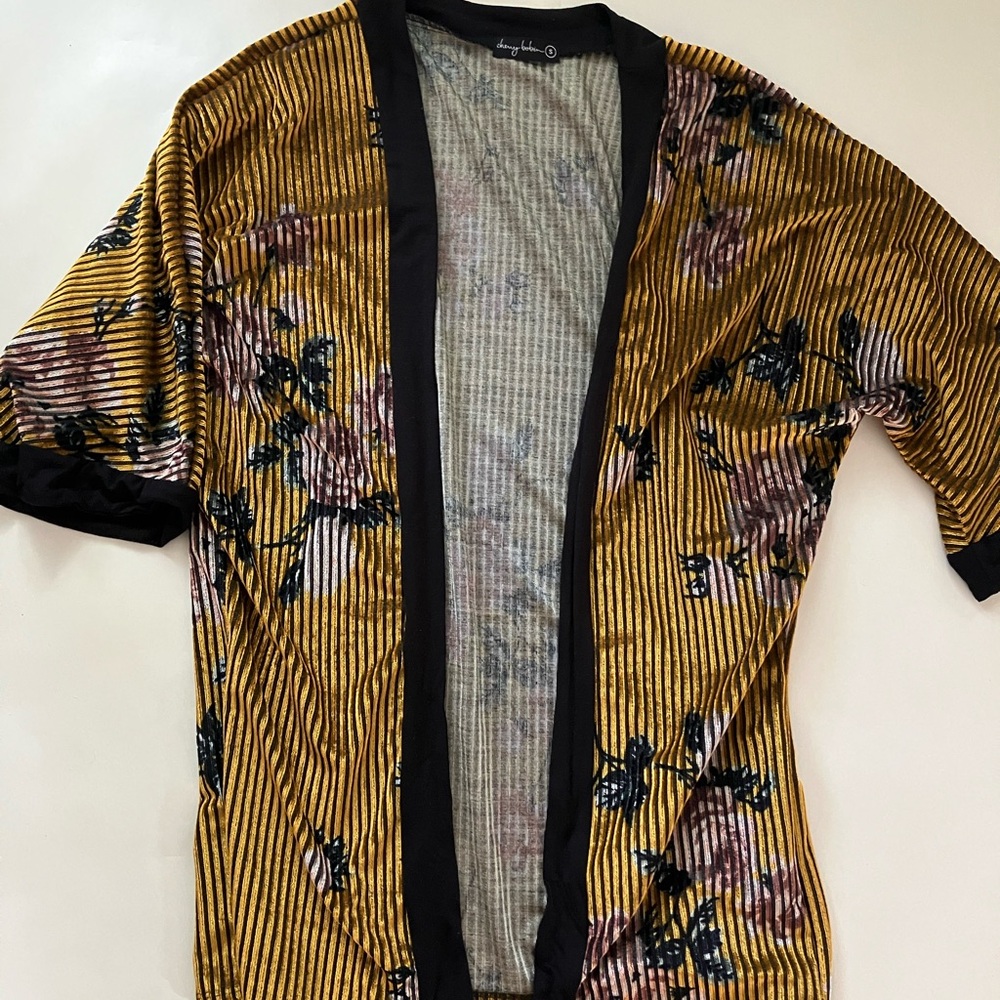 Yellow Floral Kimono Top